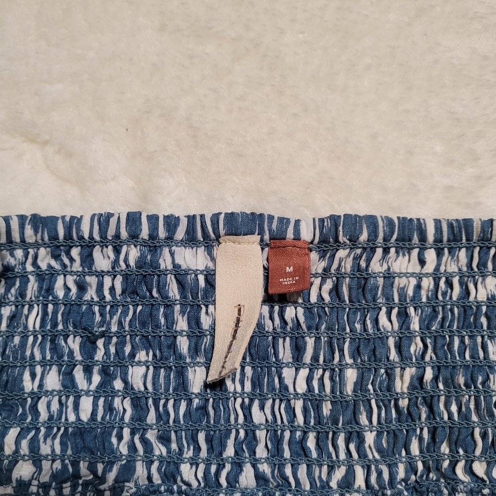 Anthropologie Pilcro Surf Bra Top In Ikat Blue And White Print Size M - Picture 11 of 12